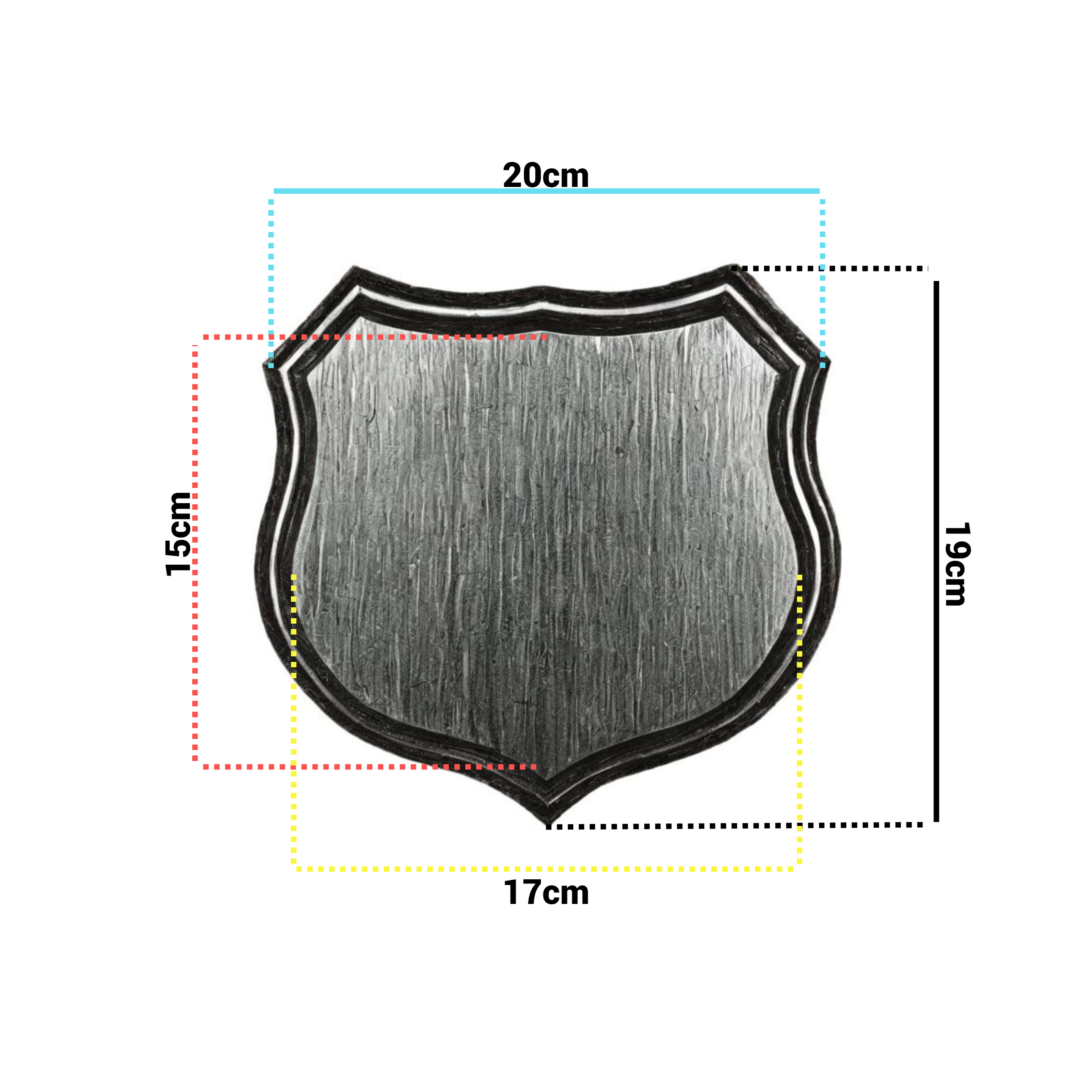Scudo di legno per trofeo cinghiale. Denti. Zanne. Caccia. 20x19cm 030502